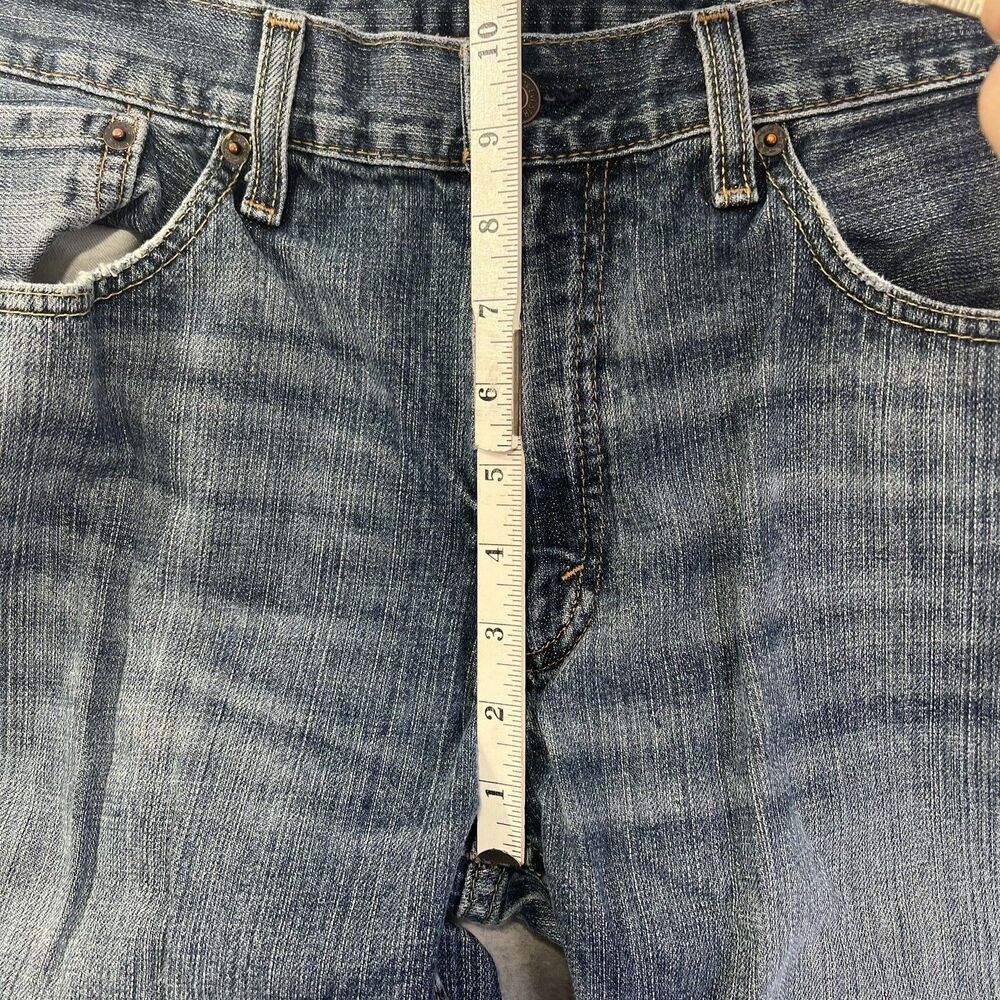 Levi's 559 Jeans Mens 33 Blue Straight Relaxed Fit Distressed Measures 33x31 - Picture 10 of 14